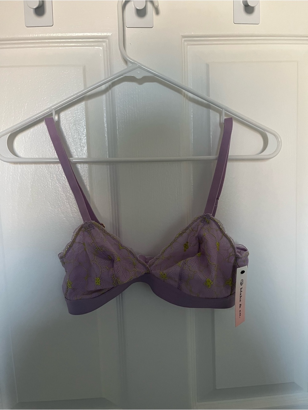 Lilac Lace Bralette with Floral Embroidery